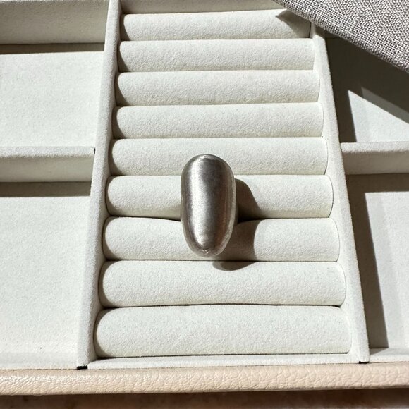 Park Lane Silver-Tone Bean Ring Size 7 Sleek Modern Design - Picture 5 of 10